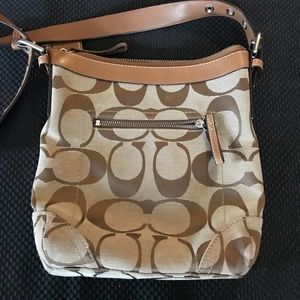 Authentic tan Coach signature C Crossbody